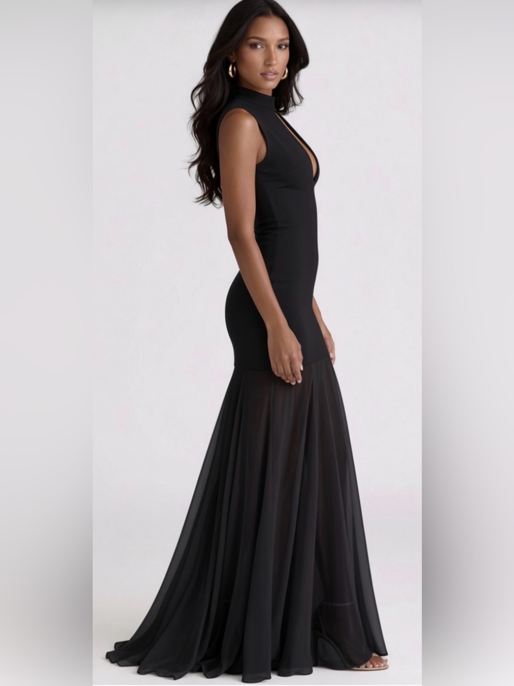 HOUSE OF CB 'Raphaella' Black Keyhole Maxi Dress/Small US4-6 $299 - Picture 4 of 8